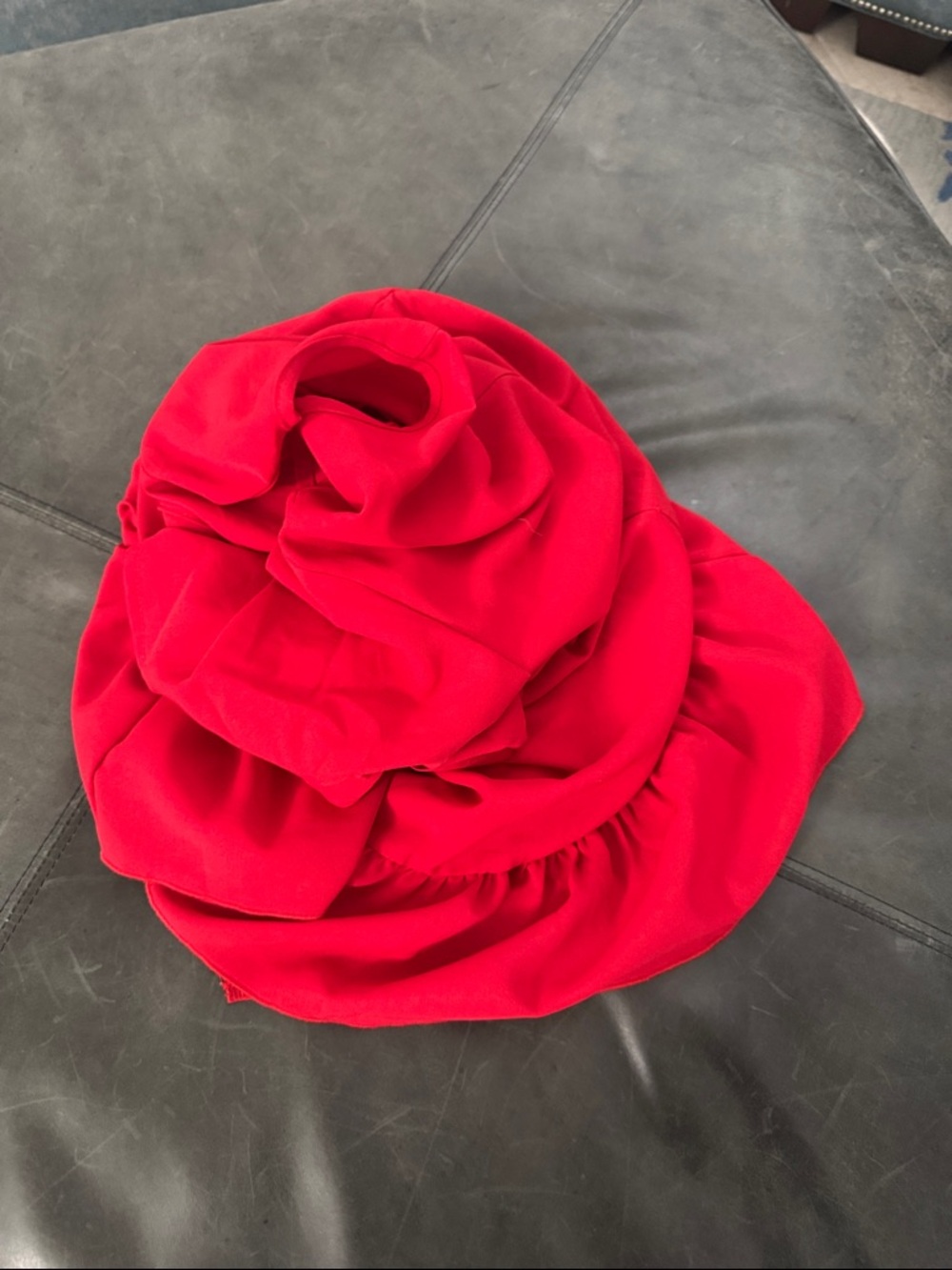 Red Wrap-Style Ruffle Hem Dress - Picture 6 of 6